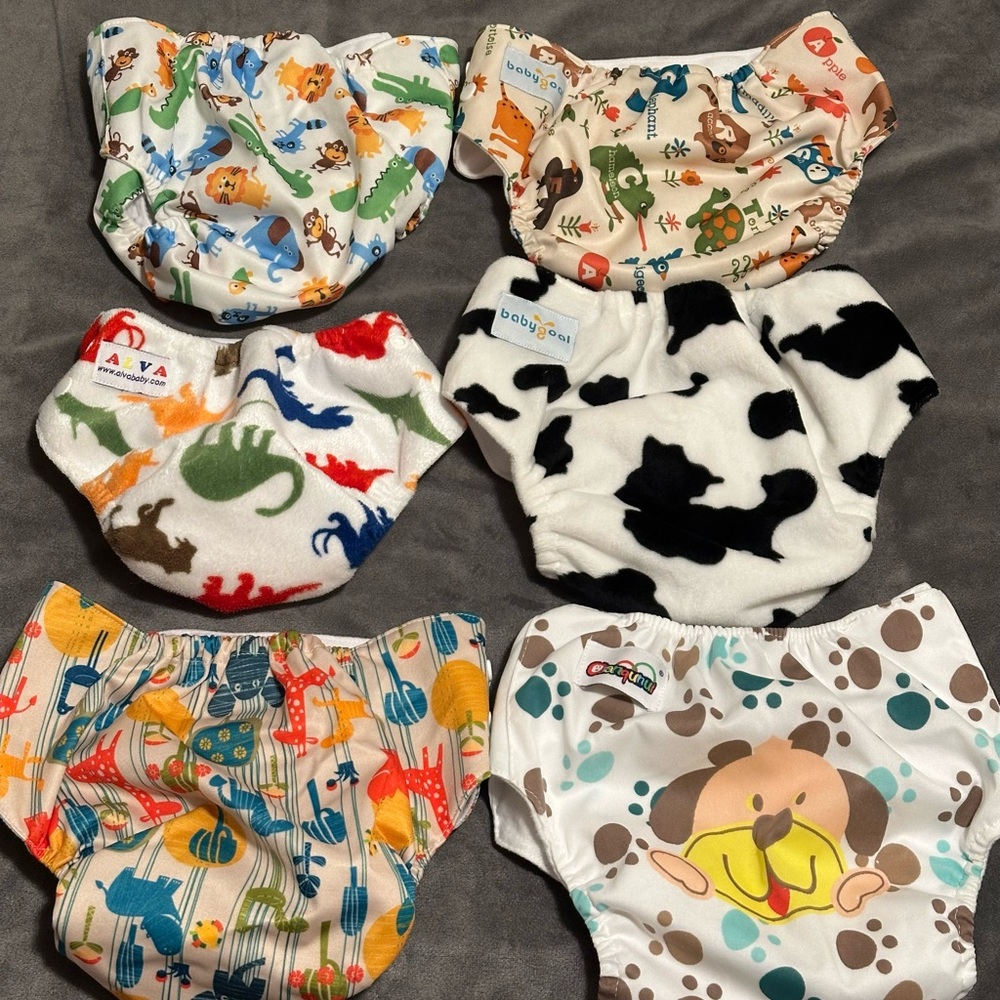 Reusable adjustable cloth diapers 6 pack